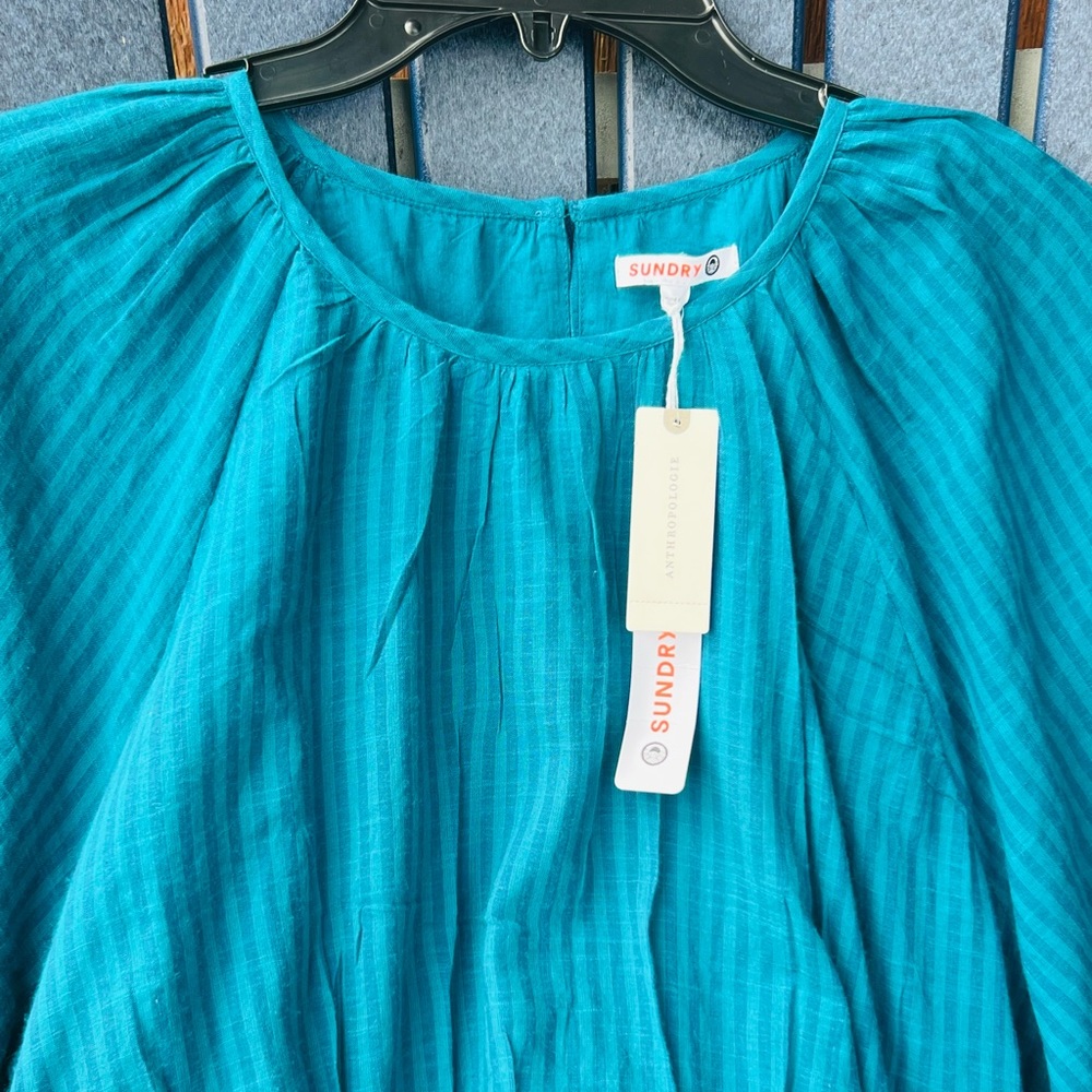 NEW Anthropologie Sundry Aqua Tiered Maxi Dress XL - Picture 5 of 13